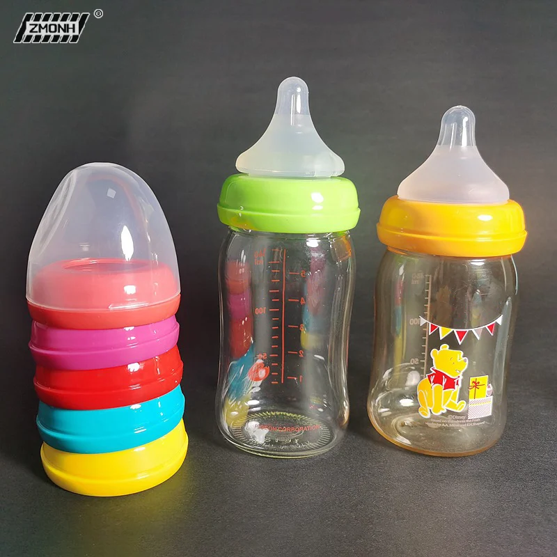 

[H]Baby Bottle Cap And Ring Suitable For Wide-bore Milk Bottles Compatible With Pigeon Bottle Baby Feeding Accessories