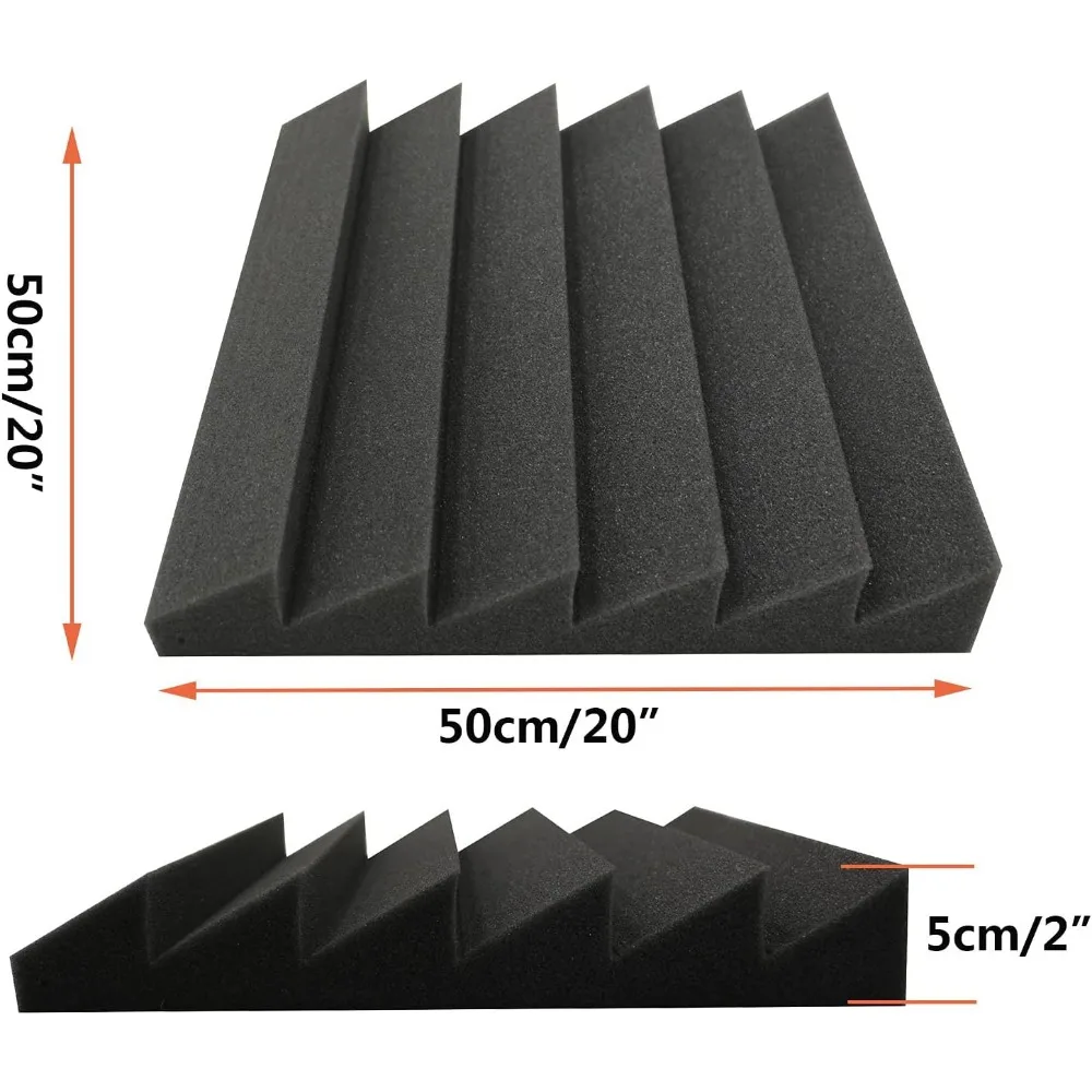 24er-Pack Akustikschaumplatten, Studio-Schallschutzkeile, 50,8 x 50,8 x 5,1 cm, geräuschdämpfende Schalldämmung für die Decke zu Hause, weiß