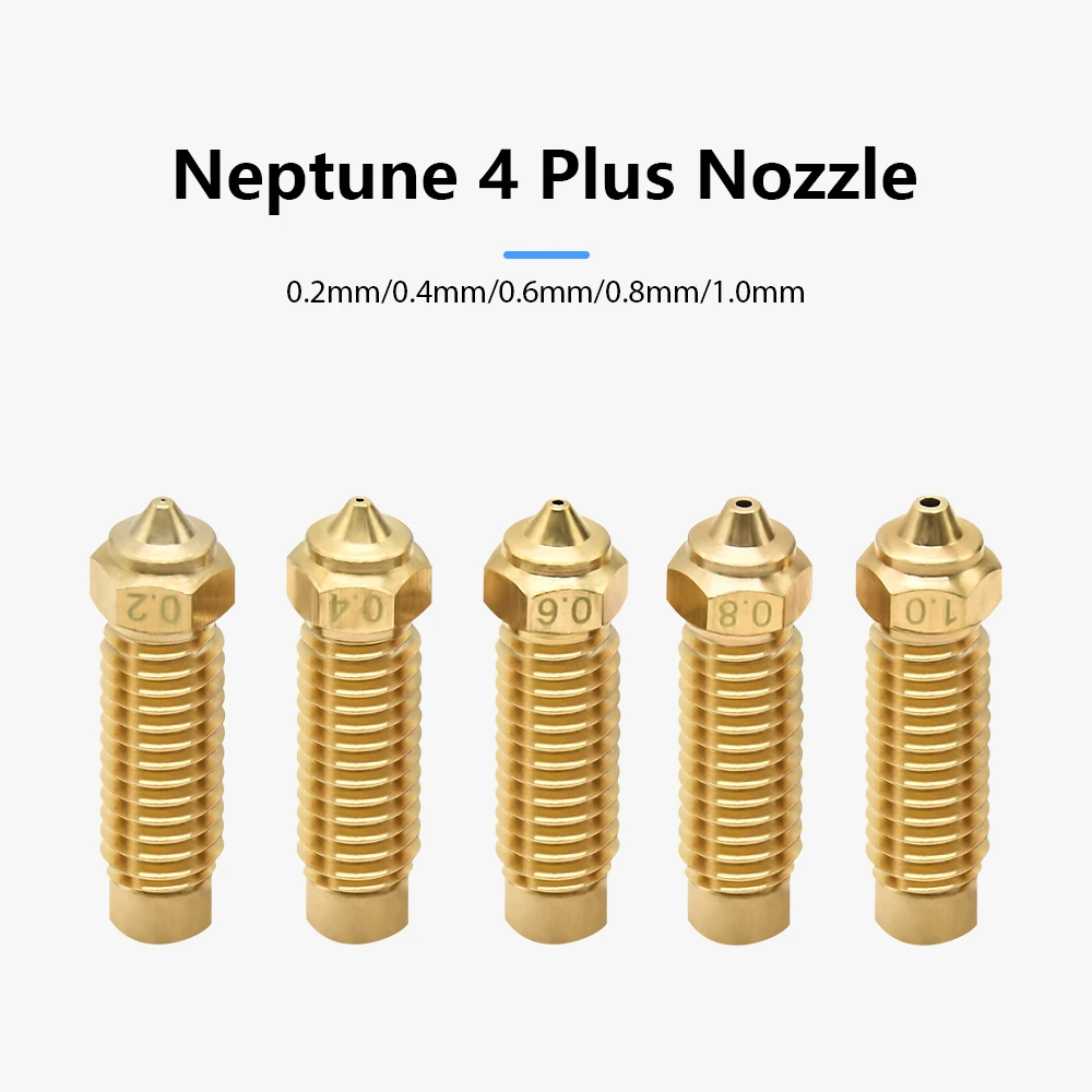 ความคิดสร้างสรรค์ทองเหลือง 3D เครื่องพิมพ์หัวฉีดสําหรับ Neptune 4 Plus หัวฉีดทองเหลืองความเร็วสูงหัวฉีด 0.2 0.4 0.8 1.0 มม.หัวฉีดสําหรับ Neptune4 Max