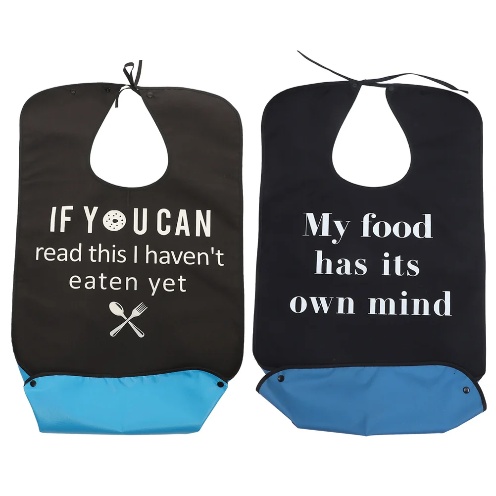 

2pcs Waterproof Bib For Adults Leak-Proof Foldable Clothing Protector Reusable Elderly Bibs Washable Lightweight Nursing Care