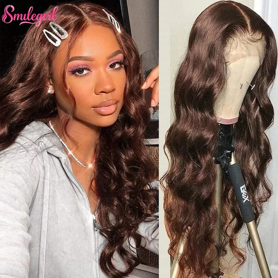 

Парик Boby Wave Chocolate Brown 13x6 с кружевной передней частью для женщин, предварительно прорезанный, с детским волосом, 38 дюймов, цветной, с кружевной передней частью, плотность 250%