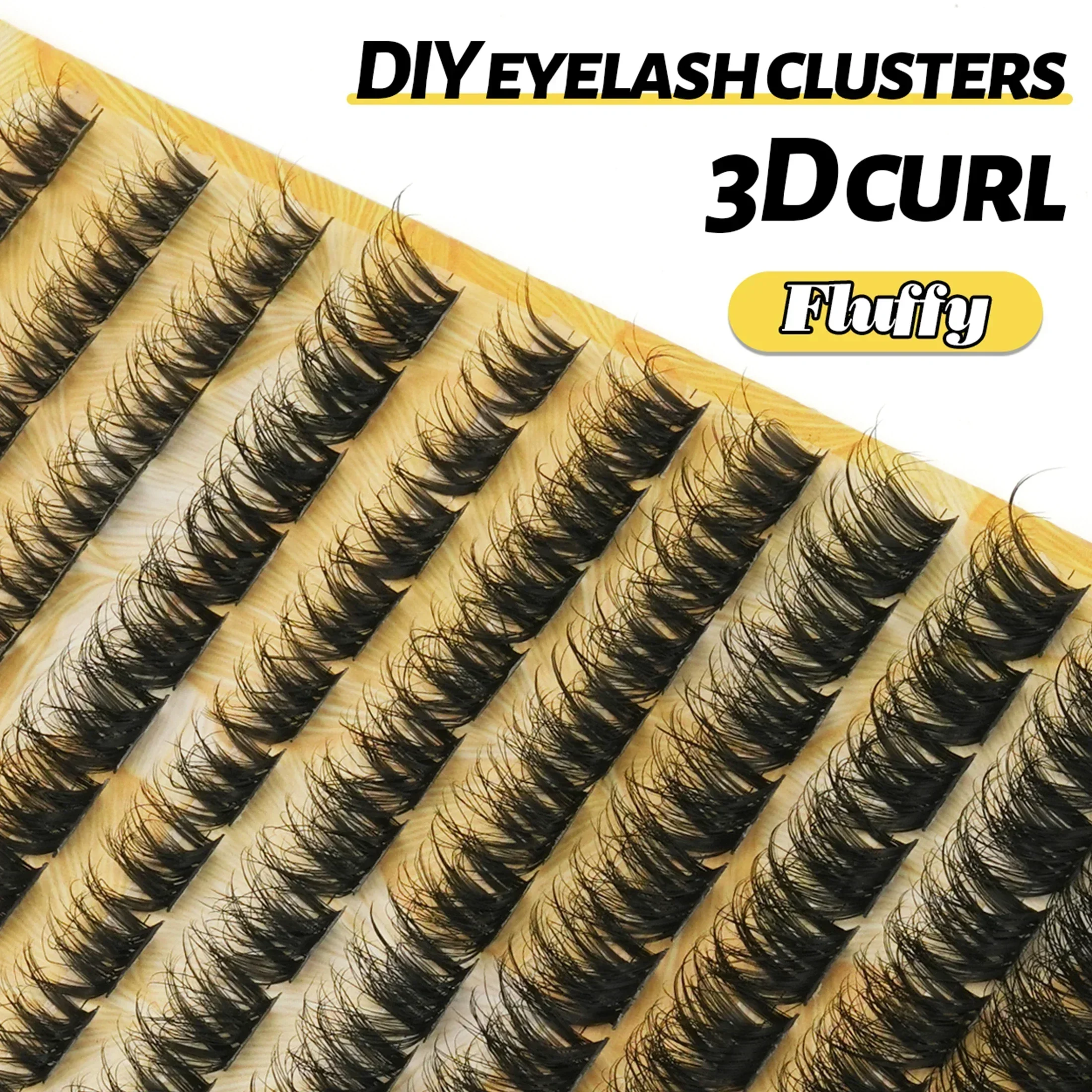 Multi‑Row Large Pack DIY Cluster Individual Lashes Length Faux Mink Thick Voluminous Reusable False Eyelashes For Home Makeup