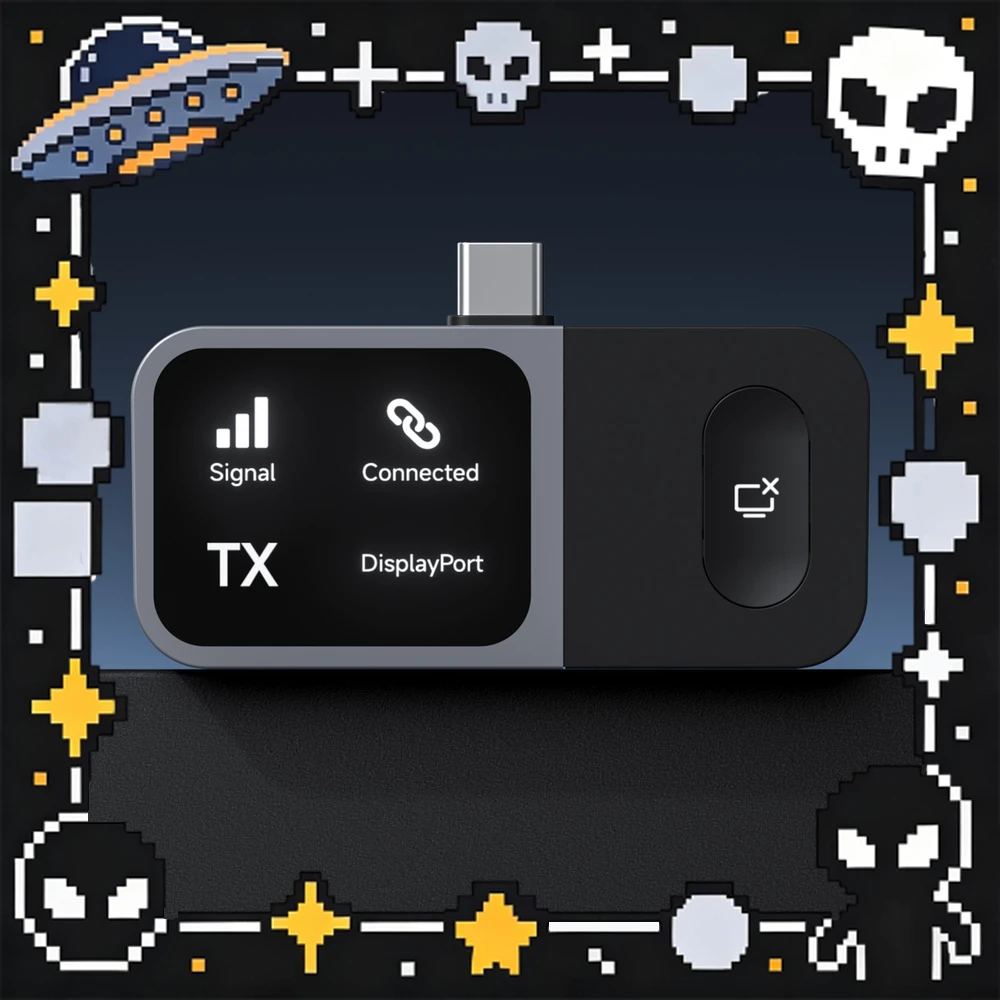 Hagibis GA10 Wireless Display Transmitter USB-C Screen Casting One-Button Disconnect Reconnect Requires Receiver Not Included