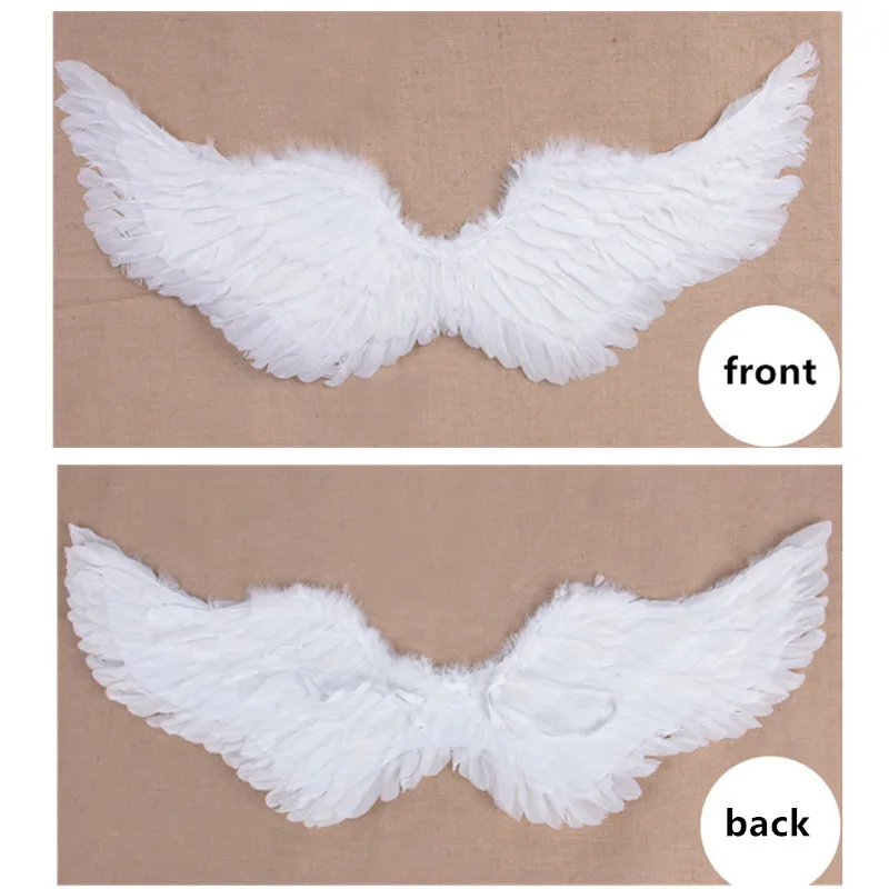 Angel Wings White Feathers Flying Swallow Performed Halloween Props Bride Flower Girl Dressed Up Cosplay Anime Costumes