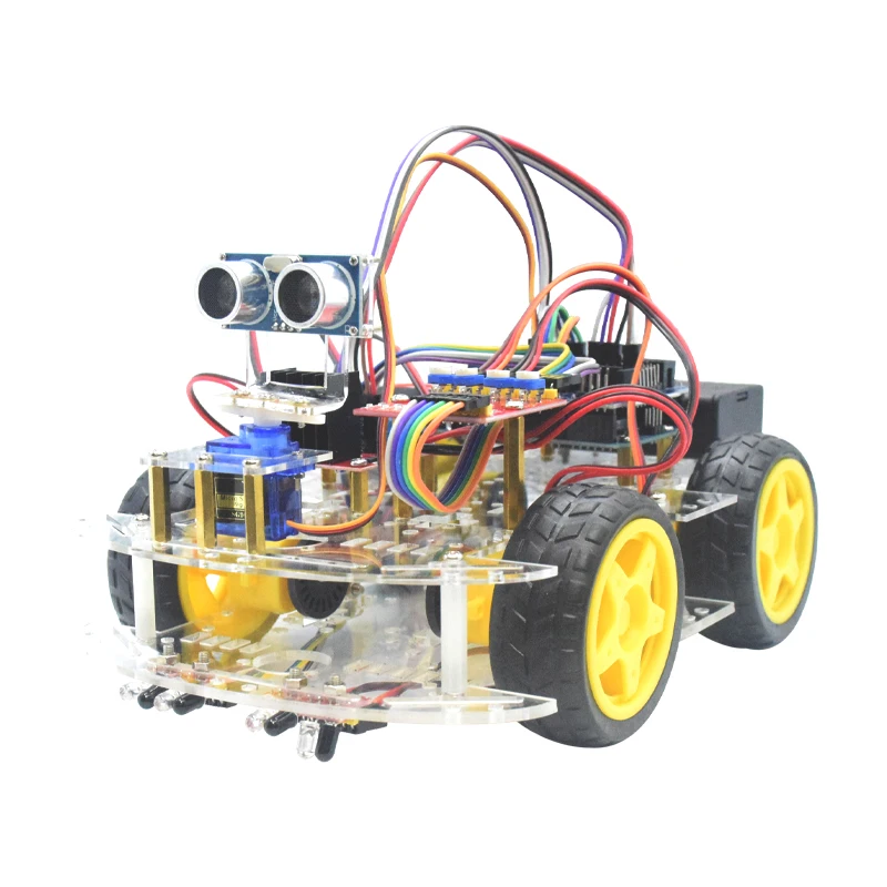 Picture 3: 4WD Smart Robot Car Chassis Kit with Ultrasonic Avoidance Tracking for Arduino DIY Complete Kit