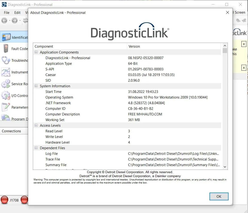 TruckEPC3 Detroit Diesel Diagnostic Link 8.16SP4 DDDL -Level 3,2,4+KEYGEN Unlocked