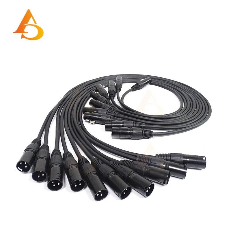10Pcs/lots 3-PIN DMX Cable 1M/2M/3M Led Par Light Connection Cable DMX Signal Line Used For Stage Light