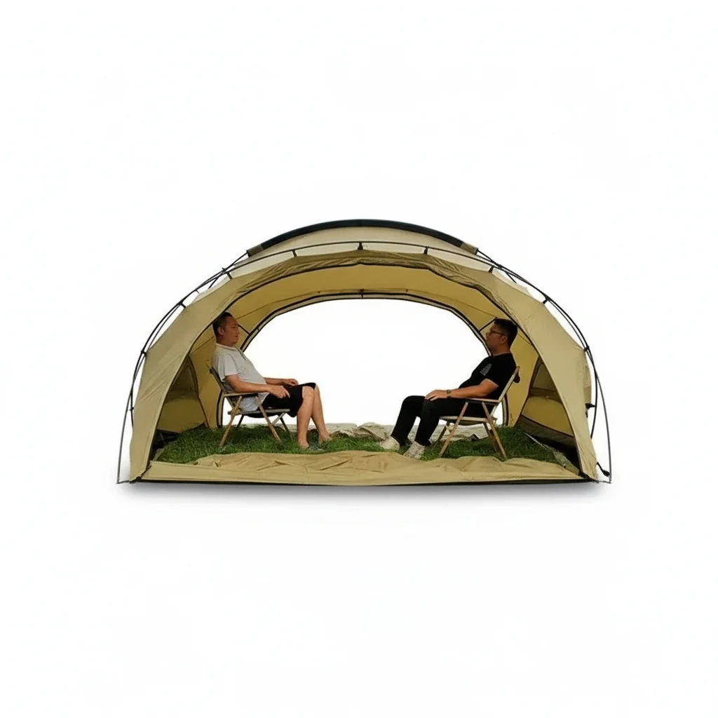 Hemispherical Tent, 40D Nylon Waterproof Dome Tent, 350 x 300 x 170 cm, Four-season Large Outdoor Camping Family Tent