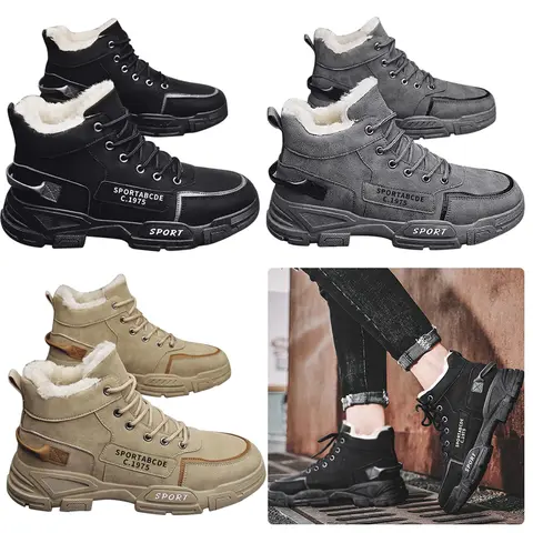 미끄럼 방지 남성 부츠 안전 작업 신발 제공 Mens Shooes 남성 오토바이 부츠 남자 전술 부츠 발목 눈 겨울 하이 탑