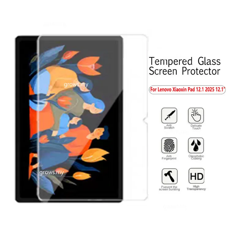 واقي شاشة عالي الدقة لجهاز Lenovo Idea Tab Plus /K12/ Xiaoxin Pad 12.1 بوصة 2025 TB365FC طبقة رقيقة واقية من الزجاج المقسى