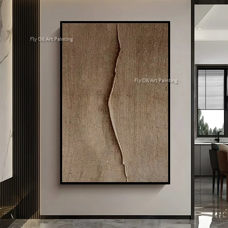 Special Hand Made Brown Grey Original Oil Painting On Canvas New Minimalism Style Brown Wall Art Decor For Home Popular Artwork