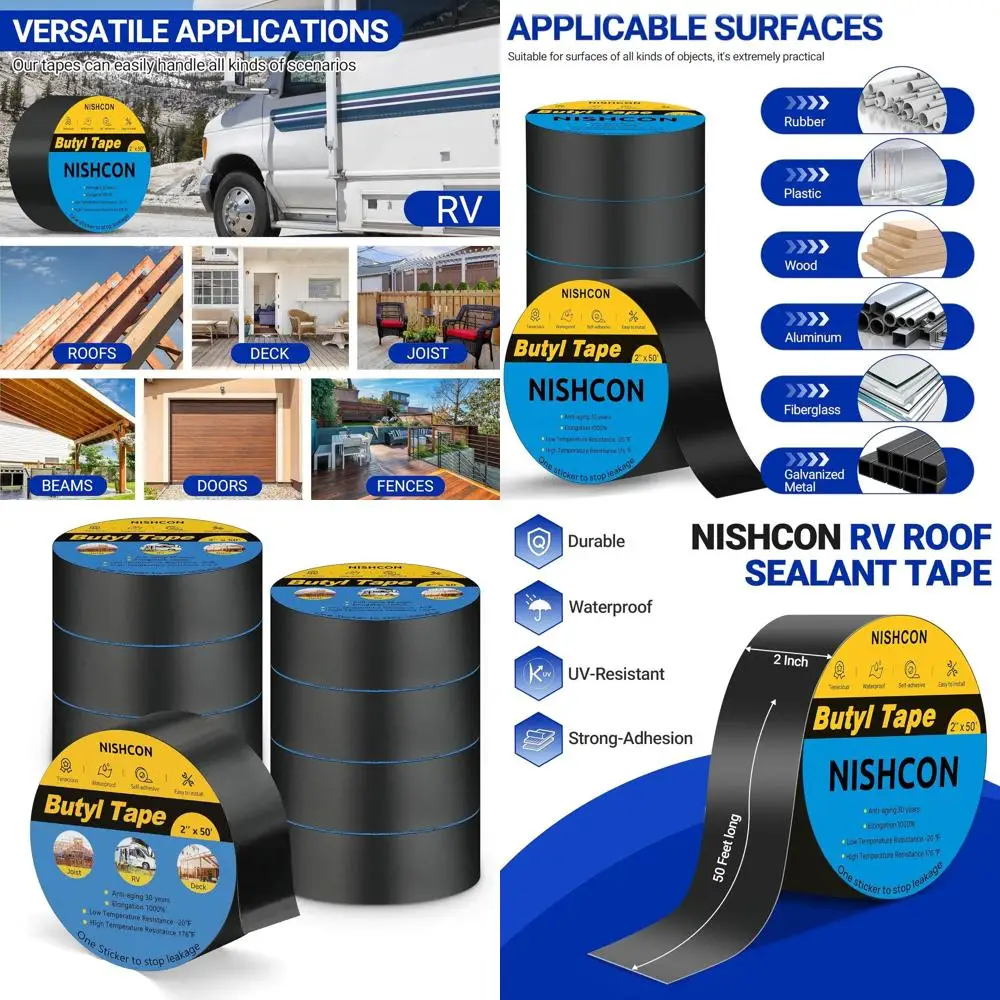

2 рулона по 50 футов водонепроницаемой ленты для балок террасы, 8 рулонов, антикоррозийная защита для продления срока службы террасы