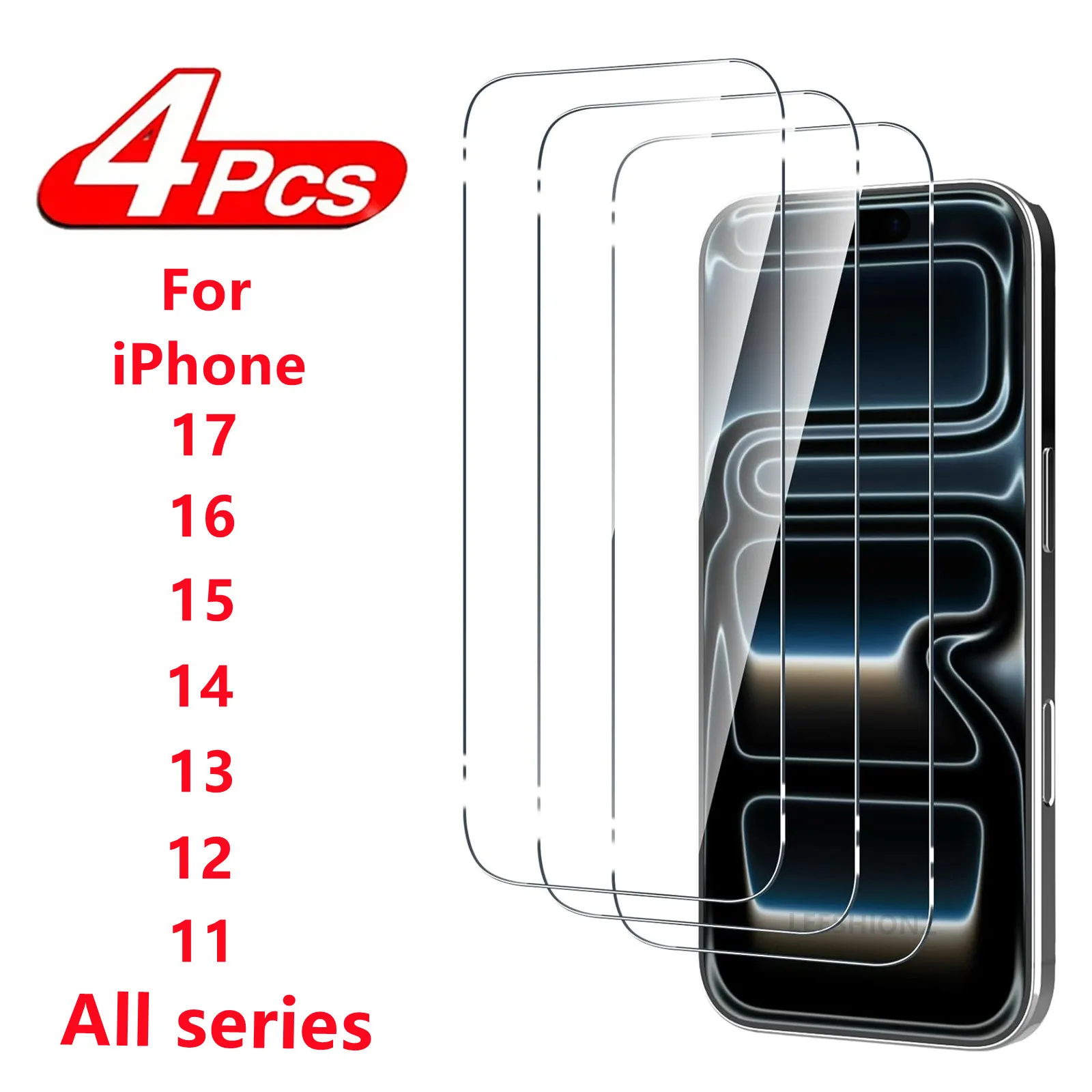 1/4 szt. Folia hartowana na ekran telefonu komórkowego do iPhone 17 16 15 14 13 12 11, pełna seria