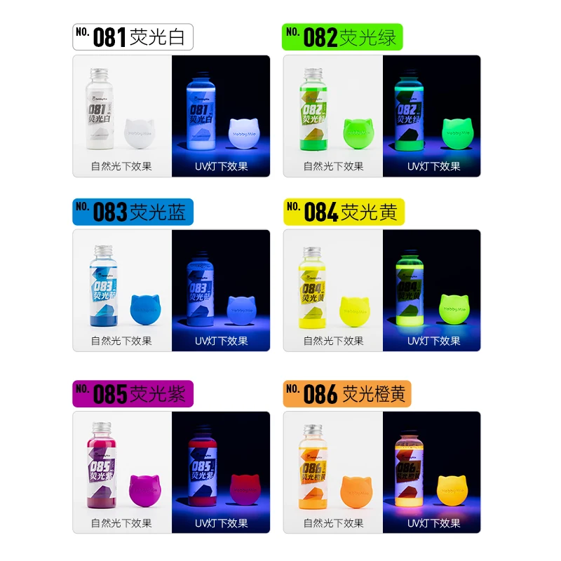 Fluorescence Color Oil Based Pigment  HOBBY MIO Model Pre Conditioning Paint Professional Model Play Pre Dilution