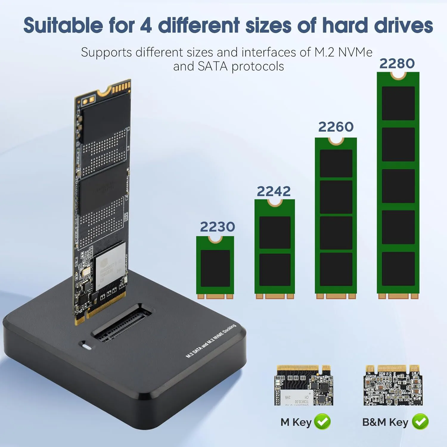 القرص الصلب SSD الخارجي NVME الضميمة 10G القراءة عبر الإنترنت سرعة الكتابة SSD لمحطة إرساء M.2 NVME SSD