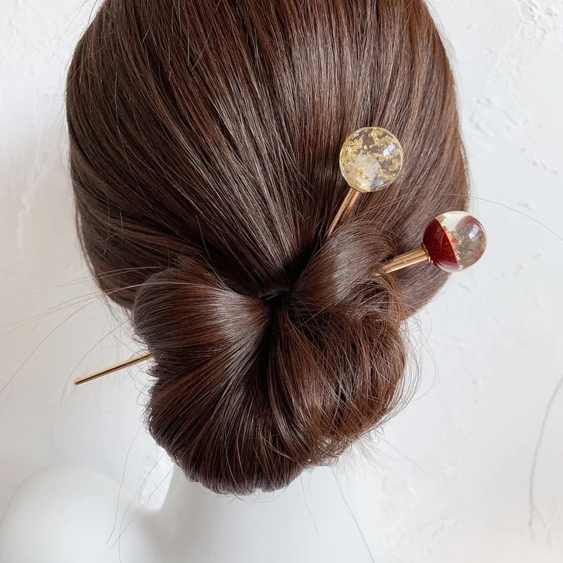 Korean Hair Sticks Simple Colorful Metal Hairpin Women Hair Clips Tin Foil Sequins Hair Sticks Hair Barrettes Hair Accessories