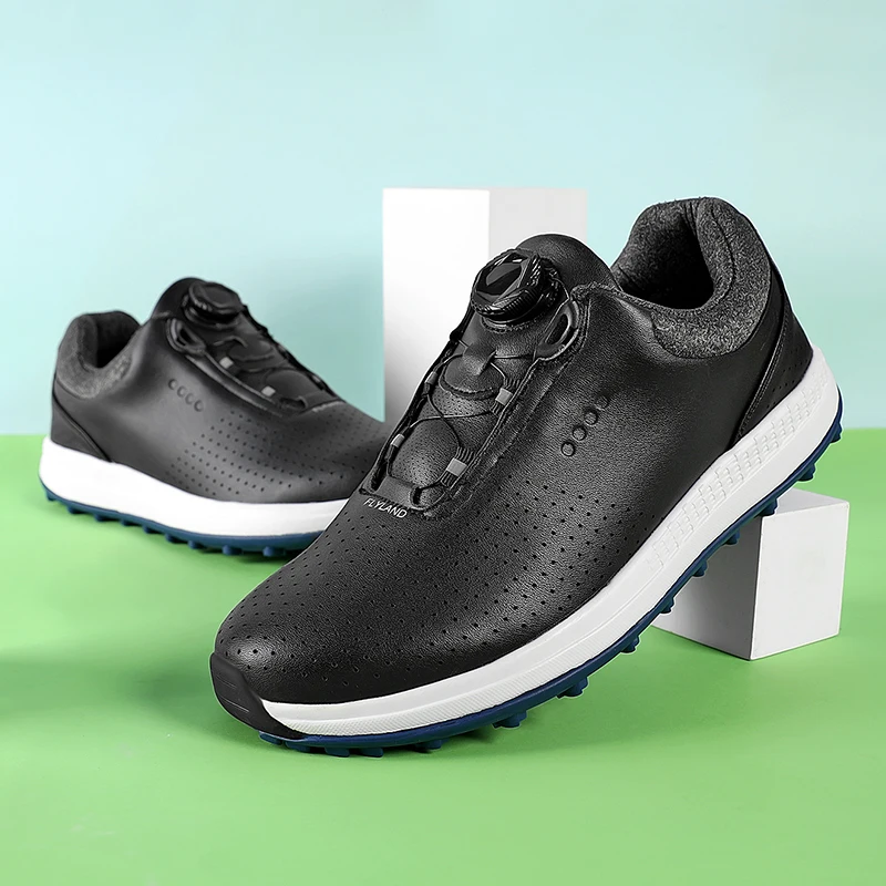 Luxury Brand Solid Color Thick Sole Golf Shoes Rotating Buckle Casual Shoes Breathable Mesh Sports Shoes High-quality Sneakers