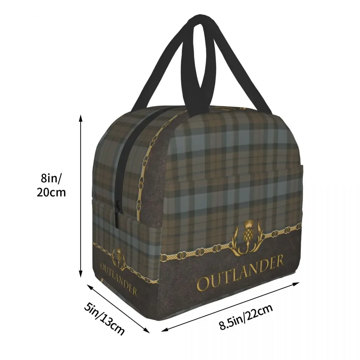 Luxury Tartan Outlander Lunch Bag Portable Plaid Check Thermal Cooler Food Insulated Lunch Box For Kids School Picnic Bags