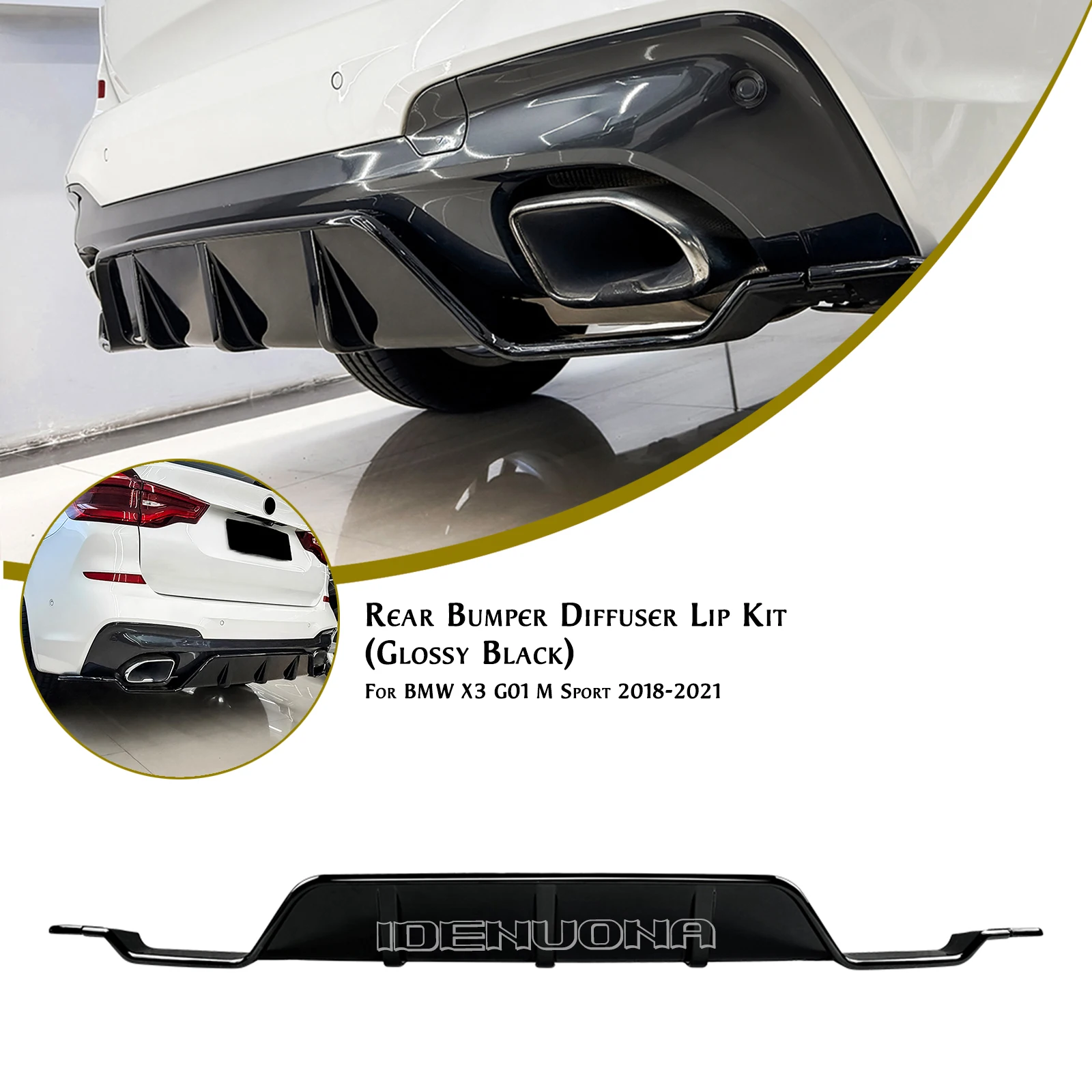 

Car Rear Bumper Bracket Boot Lower Spoiler Splitter Lip For BMW X3 G01 M Sport 2018 2019 2020 2021