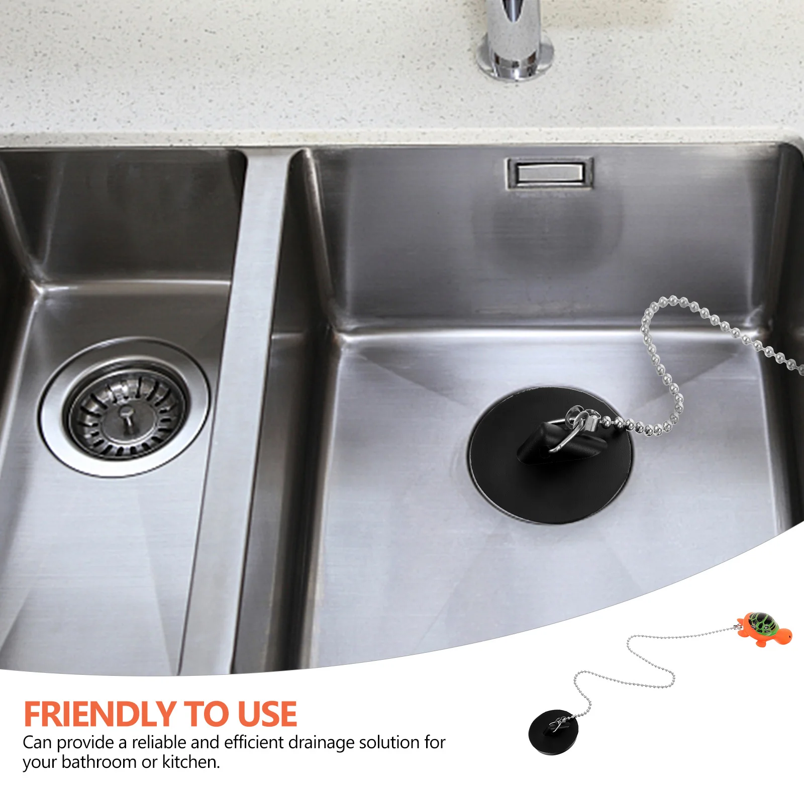 

Chain Water Stopper Rubber Turtle Design Practical Bath Tub Drain Plug Universal Tub Stopper Bath Drain Plug Bathtub Stoppers