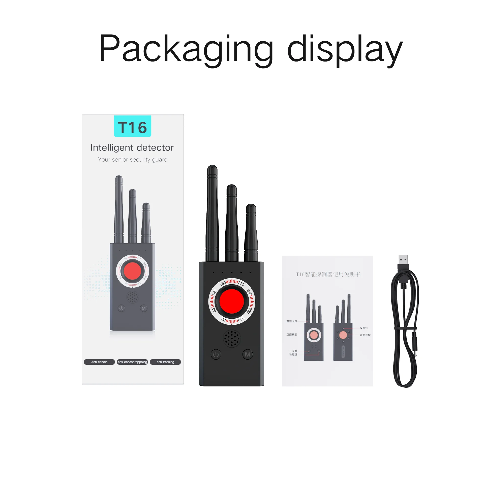 T16 Signal Detector Anti-Camera Anti-Eavesdropping GPS Scanning Detector Anti-Positioning Tracking Camera Detector