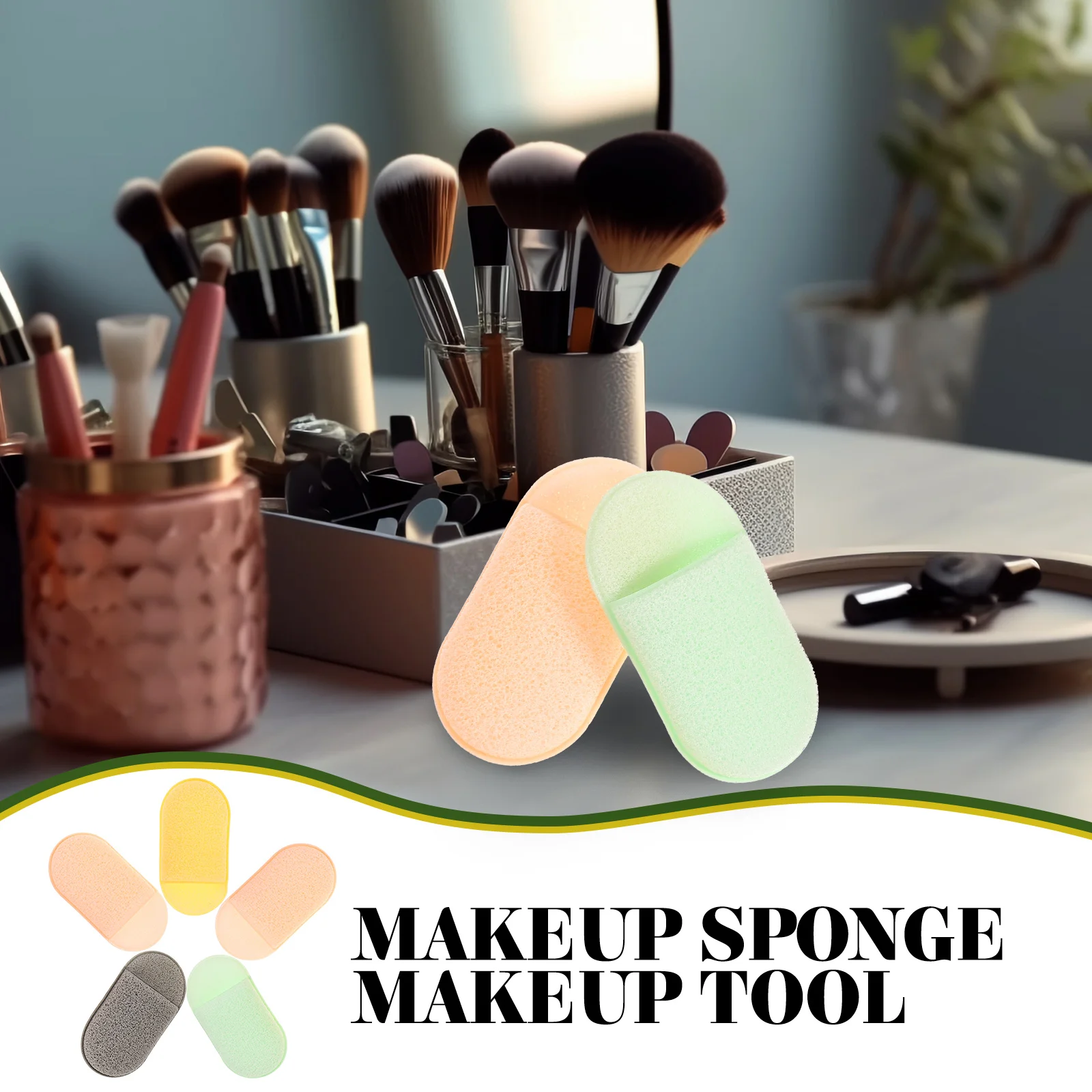 Esponjas de maquillaje, herramientas de limpieza Facial, suministros rosas, grises y verdes, almohadillas faciales suaves, esponjas de lavado exfoliantes, 5 uds.