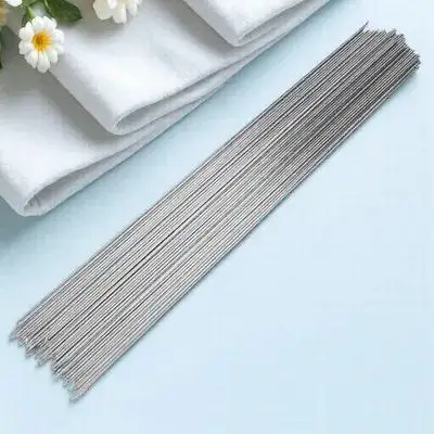 

100Pcs Stainless Steel Barbecue Needles 33Cm Length 2Mm Thick Silver Compact Portable Skewers for Camping Hiking Picnic Bbq