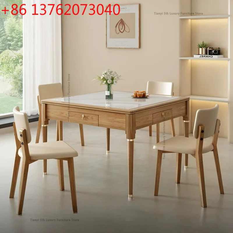 

Modern Solid Wood Slate Mahjong Table Modern Minimalist Automatic Shuffling Chess And Card Table Living Room Furniture
