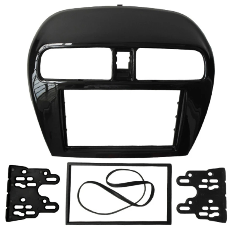 

A87D-Double Din Fascia For Mitsubishi Mirage Space Star Attrage Radio Stereo Panel Dash Mounting Installation Trim Kit Face Fram