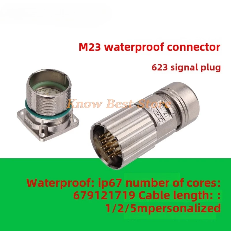 

1 шт. разъем M23 12 19 отверстий 17 ядер 6-контактный 8-контактный серводвигатель по часовой стрелке энкодер авиационный держатель вилки