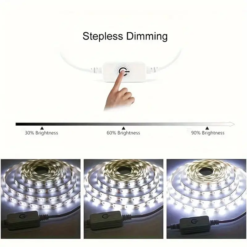USB LED قطاع أضواء 5 فولت 2835 LED الشريط اللمس/اليد مفتاح مستشعر عكس الضوء الشريط للتلفزيون الخلفية خزانة مرآة غرفة الديكور
