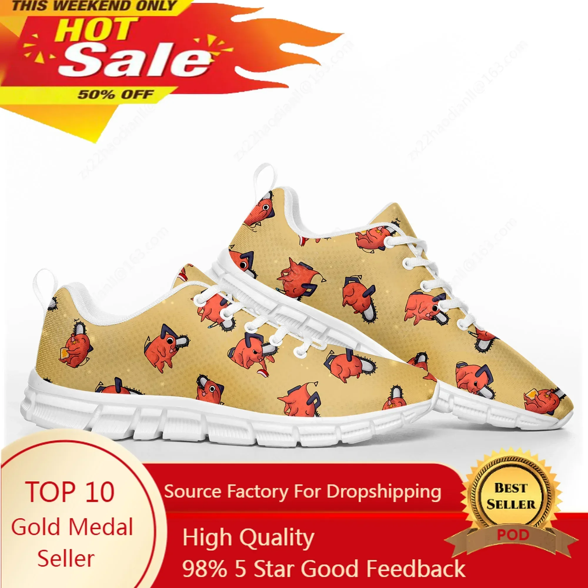 

Chainsaw Man Pochita Power Sports Shoes Mens Womens Teenager Sneakers Casual Custom High Quality Couple Shoes