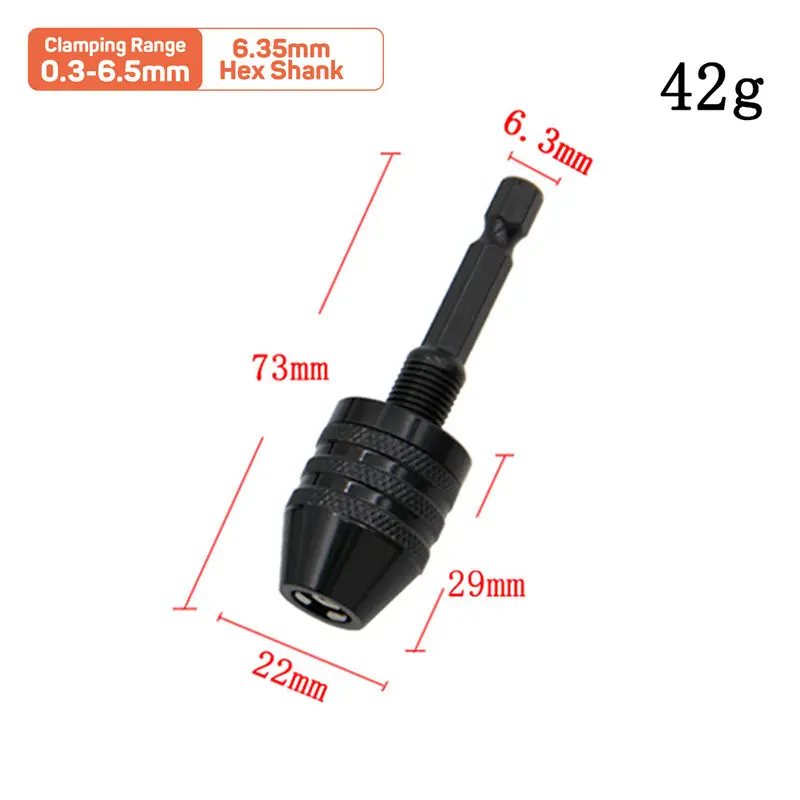 1Pcs Quick-change Chuck Hexagonal Handle Alloy Material Three-jaw Self-centering Twist Drill Electric Grinder Drill Chuck