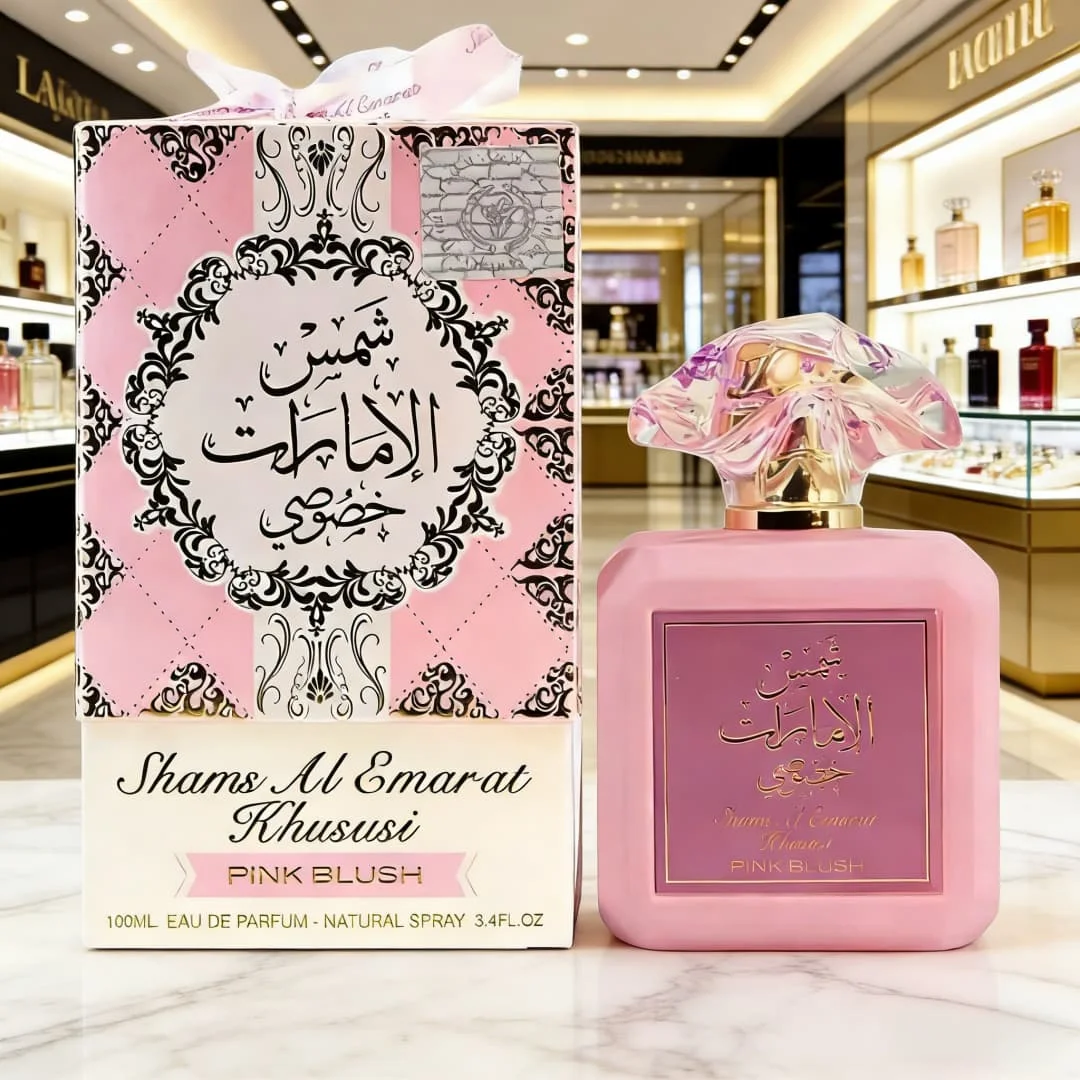 

Banaat Al Emarat Pink Blush EDP | Matte pink bottle, strawberry-gourmand notes, sweet feminine vibe