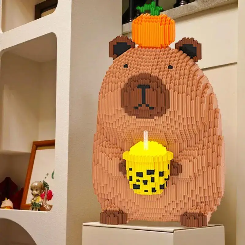 3836 قطعة من ألعاب كاريبارا الكرتونية لشاي البرسيمون اللطيفة، بلاستيك، لغز تجميع النماذج، مناسبة لتزيين الحفلات والغرفة #3