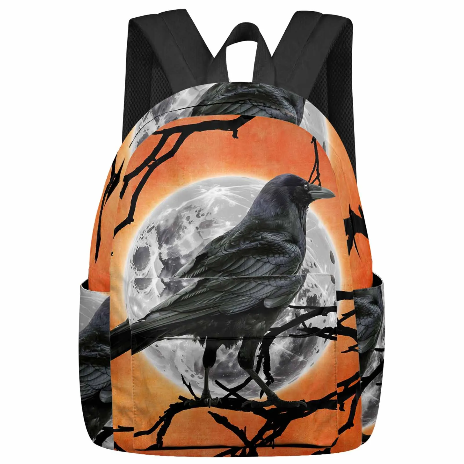 

Halloween Moon Branches Crow Backpacks Teenagers Student School Bags Men Women Travel Mochila