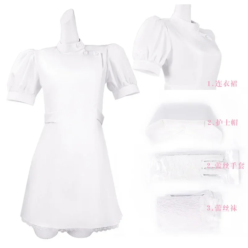 Aboutcos My Dress-Up Darling Marin Kitagawa Cosplay Costume Nurse Uniform Kuroe Shizuku Black White Nurse Dress Set Anime Suit