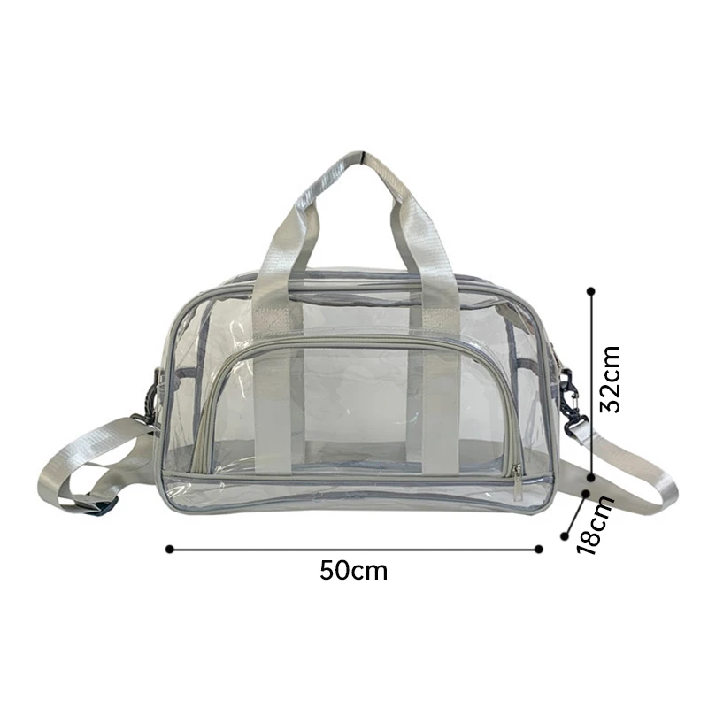 Transparente PVC-Reisetasche mit großer Kapazität transparente Strand tasche Wochenend-Sporttasche Multifunktions-Outdoor-Trage tasche