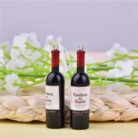 10pcs/pack 3D Alcohol Wine Bottle Resin Charms Pendant  for DIY Earring  Keychain Jewelry Making