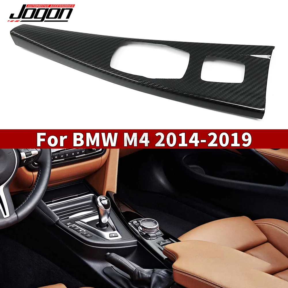 Real Carbon Fiber Car Center Console Cover For BMW 4 Series F33 Convertible M4 F83 2014-2019 Multimedia Gear Panel Interior Trim