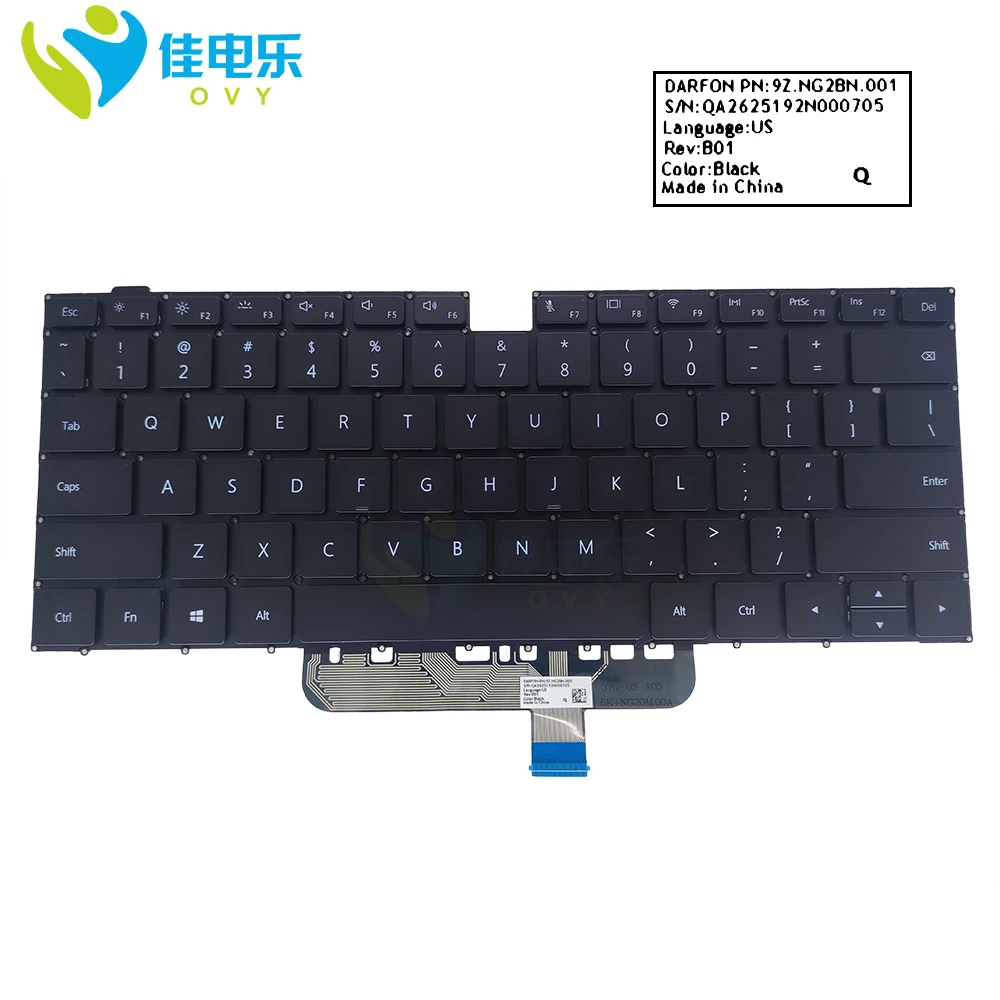 Imagem -06 - Teclado sem Retroiluminação Teclado para Huawei Matebook D14 D15 d 14 Klw-w09 W19 Bohl-wfp9 Bob-wae9p Boh-waq9r us tr po sp uk