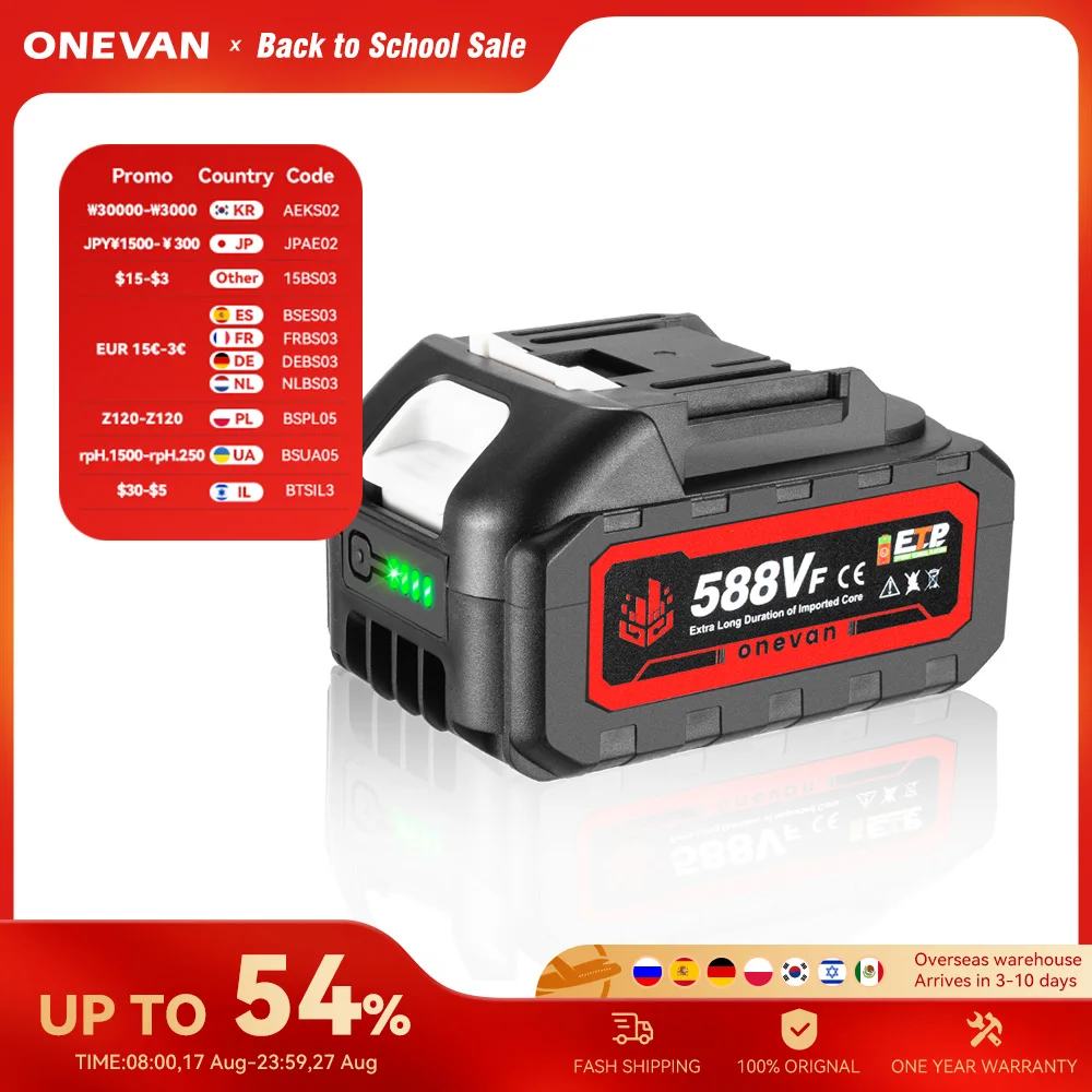 Bateria recarregável de íon de lítio 22900mAh 588VF com indicador de bateria para Makita BL1830 BL1840 BL1850 Bateria de ferramenta elétrica