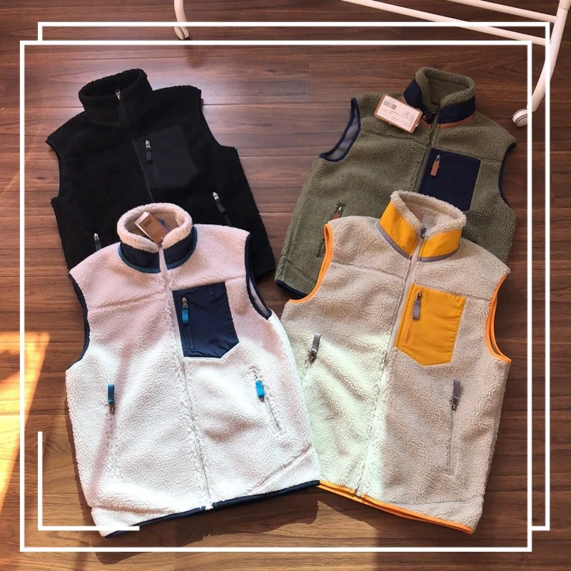 

American Bata Fashion Brand Trendy Vest Vest Men'S Loose Oversized Warm Lambskin Jacket Autumn And Winter Ins Versatile