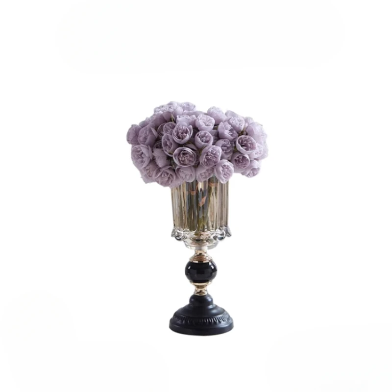 

Light luxury high-end glass vase modern simple flower arrangement ornament living room