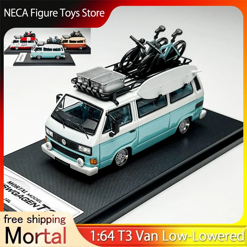 โมเดลรถจำลอง Low-Lowered Stance JDM VW T3 Van Mortal ขนาด 1:64 สีทูโทน ล้อแม็ก BBS พร้อมอุปกรณ์ตกแต่ง ระดับพรีเมียม สำหรับตั้งโชว์