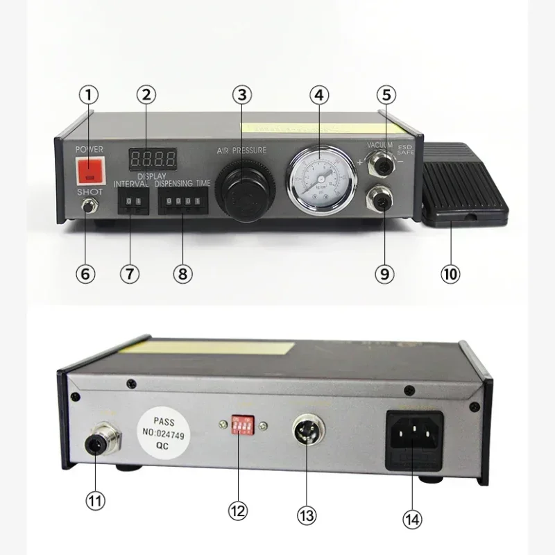 1pc Digital Display Dispenser 220V Dispensing Valve Set Single-component Dispensing Glue Precision Gluing Machine
