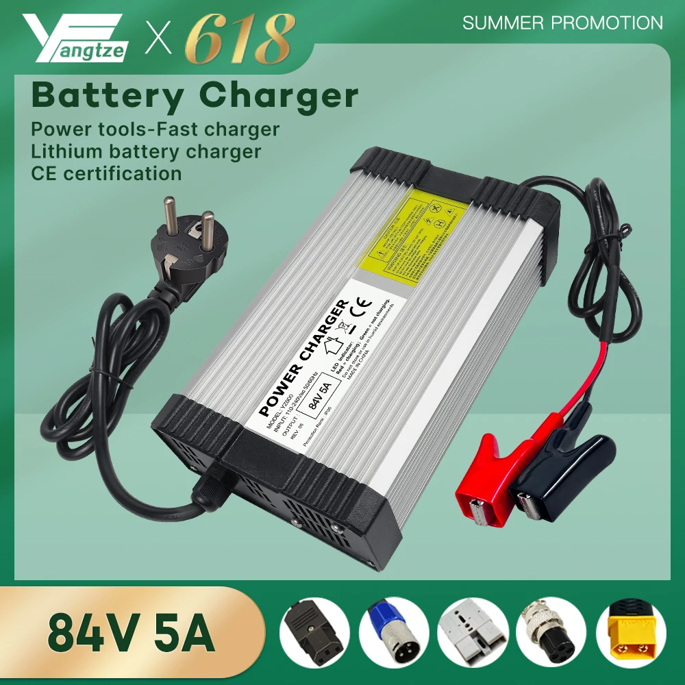 

Yangtze 84V 5A lithium battery charger fast charging 20S 72V lithium battery pack electric vehicle scooter power tool universal