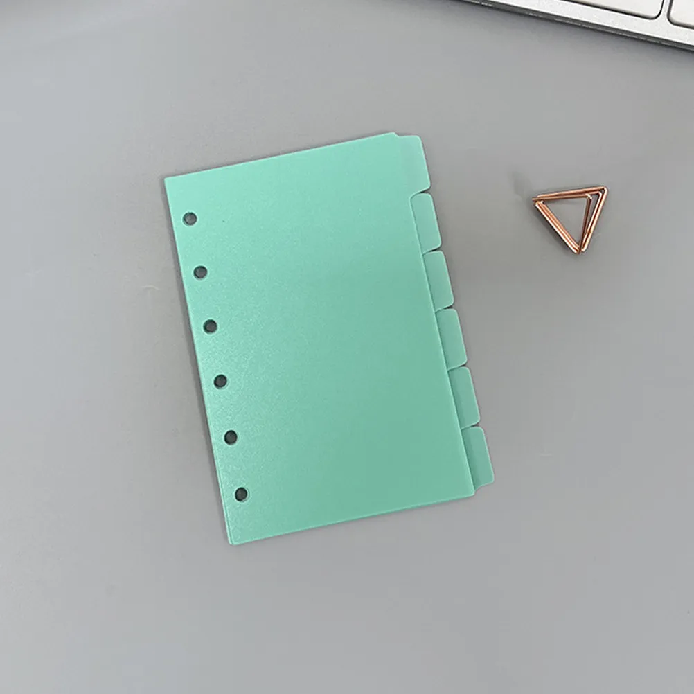 

6 Sheet A7 Notebook Planner Plastic Dividers PP Loose Leaf Pages for Notes Files Documents Budget Journal Organizer