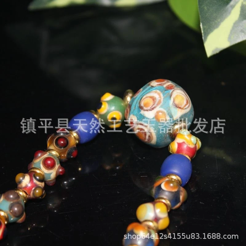 Imitation ancient Han Dynasty dragonfly eye multi- , Buddhist beads, old glass bead necklace