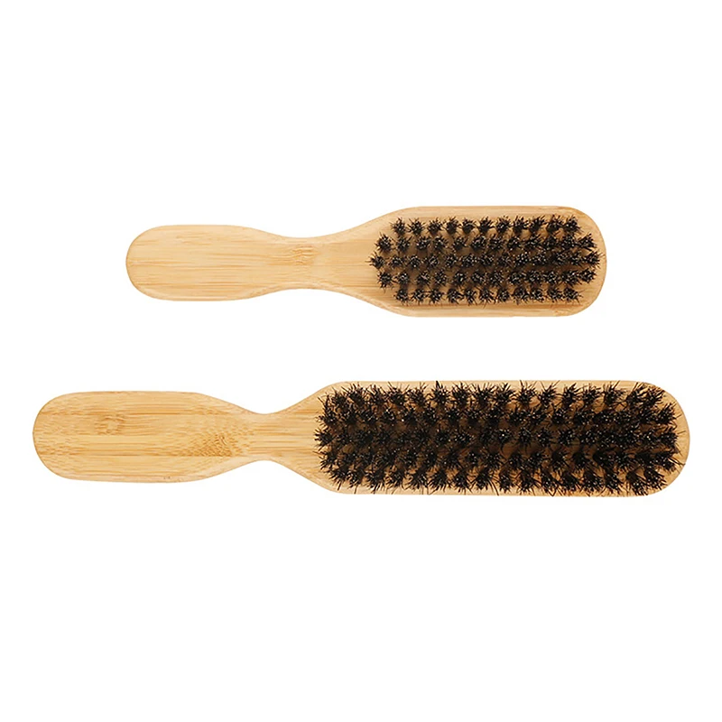 Wood Handle Boar Bristle Cleaning Brush Hairdressing Beard Brush Anti Static Barber Hair Styling Comb Shaving Tools For Men